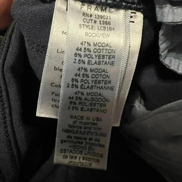 FRAME Le Crop Bell Flare Jeans Rockview Blue Dark Wash NWT - Picture 7 of 10